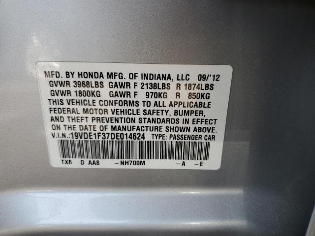 19VDE1F37DE014624 - 2013 ACURA ILX 20 SILVER photo 13