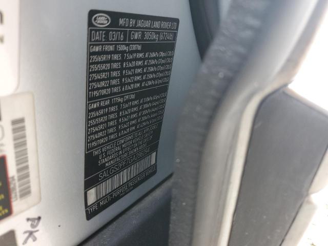 SALGS2PF7GA286294 - 2016 LAND ROVER RANGE ROVE HSE SILVER photo 12