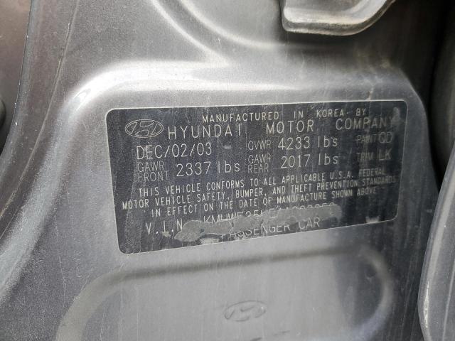 KMHWF35H54A003352 - 2004 HYUNDAI SONATA GLS GRAY photo 12