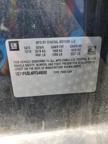 1G11F5SL4FF244580 - 2015 CHEVROLET MALIBU LTZ შავი ფოტო 13