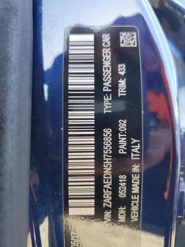 ZARFAEDN5H7556856 - 2017 ALFA ROMEO GIULIA Q4 蓝色 照片 12