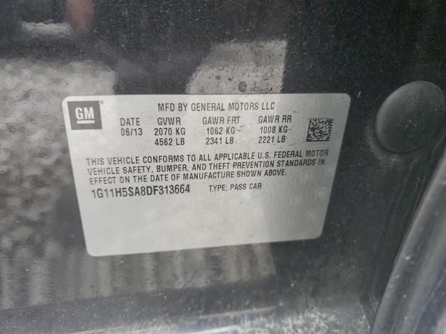 1G11H5SA8DF313664 - 2013 CHEVROLET MALIBU LTZ შავი ფოტო 13