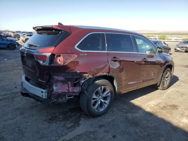 5TDJKRFH7ES012392 - 2014 TOYOTA HIGHLANDER XLE BURGUNDY photo 3