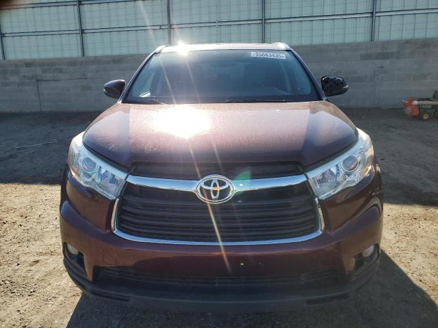 5TDJKRFH7ES012392 - 2014 TOYOTA HIGHLANDER XLE BURGUNDY photo 5
