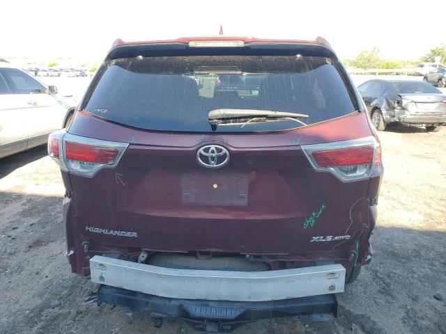 5TDJKRFH7ES012392 - 2014 TOYOTA HIGHLANDER XLE BURGUNDY photo 6
