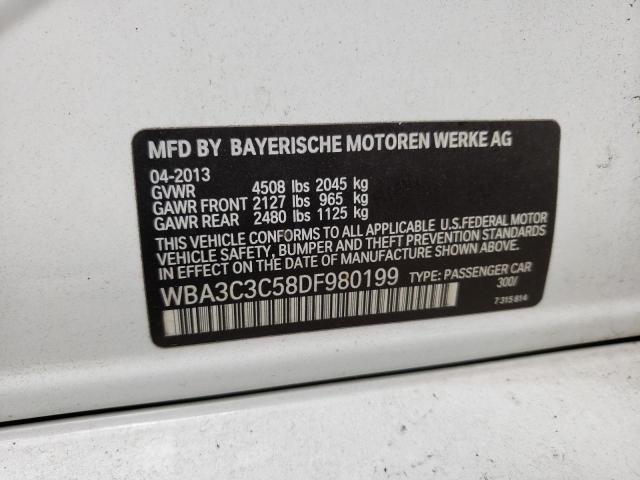 WBA3C3C58DF980199 - 2013 BMW 320 I XDRIVE WHITE photo 12