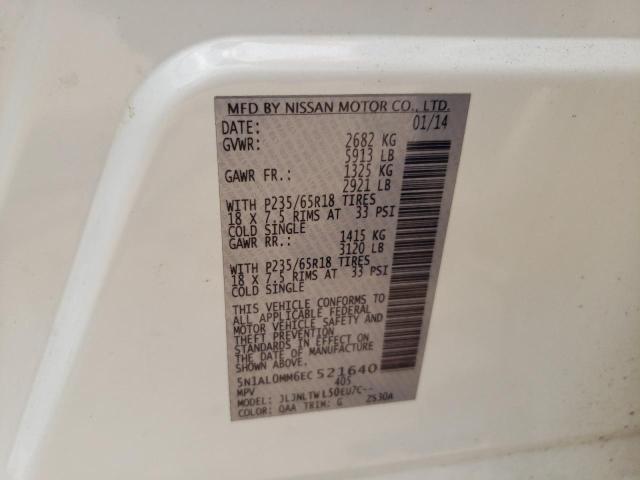 5N1AL0MM6EC521640 - 2014 INFINITI QX60 Ağ foto 13