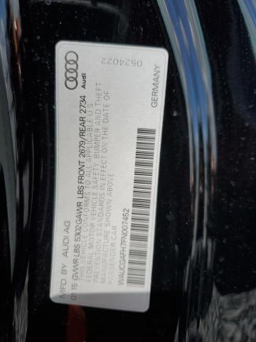 WAUCGAFH7FN007452 - 2015 AUDI S5 PREMIUM PLUS BLACK photo 12