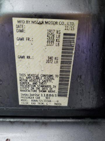 1N4AL3AP2GC118865 - 2016 NISSAN ALTIMA 2.5 GRAY photo 12