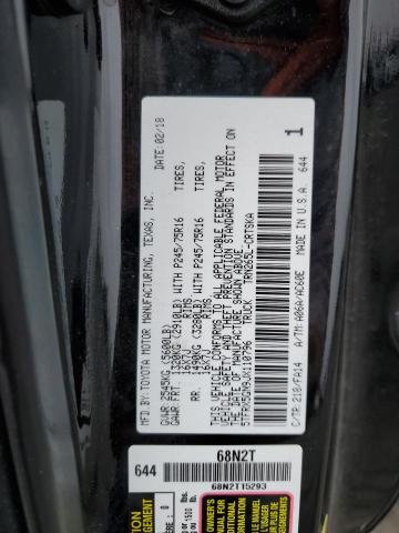 5TFRX5GN9JX110796 - 2018 TOYOTA TACOMA ACCESS CAB შავი ფოტო 12