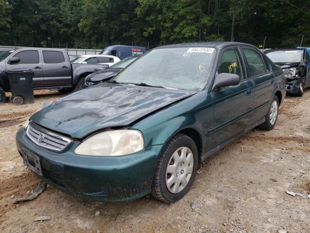 2HGEJ6616YH560751 - 2000 HONDA CIVIC BASE 绿色 照片 2