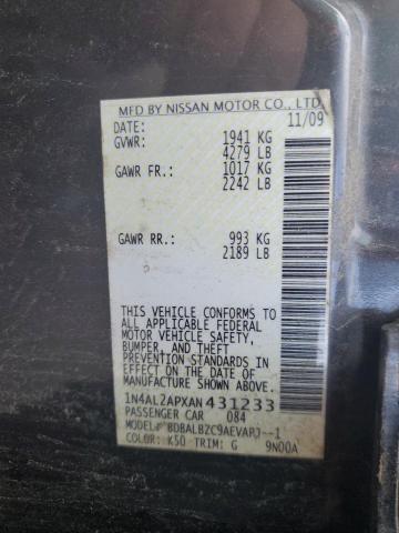 1N4AL2APXAN431233 - 2010 NISSAN ALTIMA BASE 灰色 照片 12