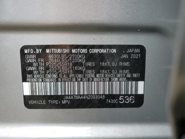 JA4ATWAA4NZ003048 - 2022 MITSUBISHI ECLIPSE CR SE SILVER photo 14