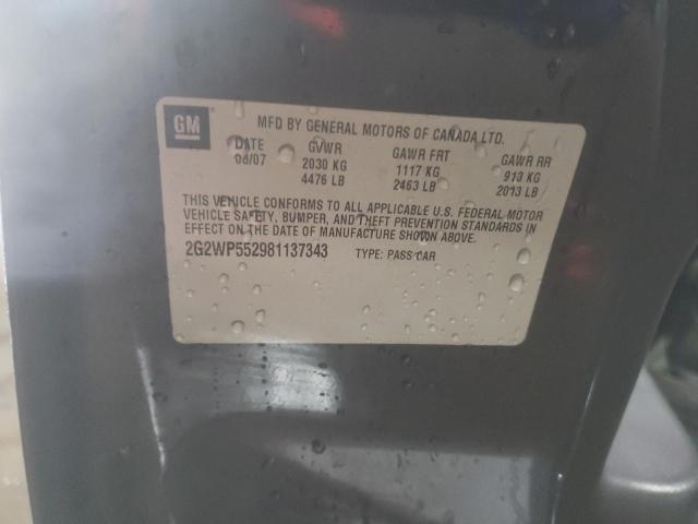 2G2WP552981137343 - 2008 PONTIAC GRAND PRIX 蓝色 照片 12