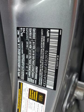 4JGDA5HB6FA583979 - 2015 MERCEDES-BENZ ML 350 4MATIC SILVER photo 13