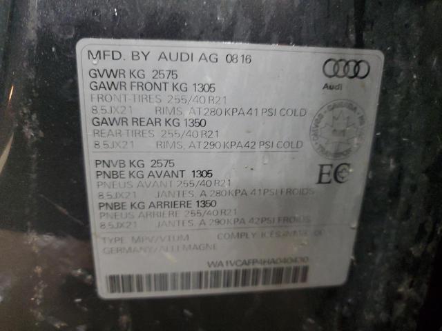 WA1VCAFP4HA040430 - 2017 AUDI SQ5 PRESTIGE GRAY photo 13