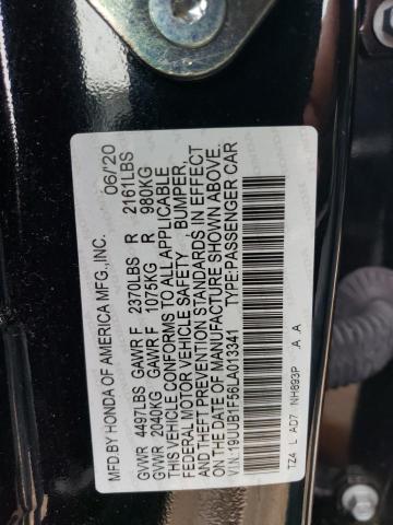 19UUB1F56LA013341 - 2020 ACURA TLX TECHNOLOGY Siyah fotoğraf 12