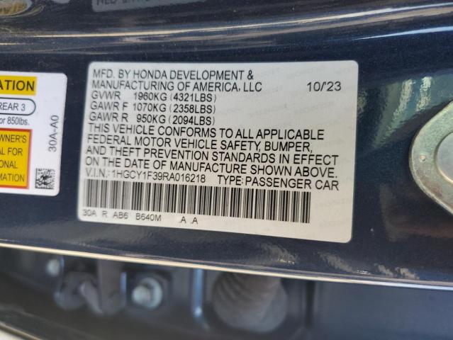 1HGCY1F39RA016218 - 2024 HONDA ACCORD EX BLUE photo 12