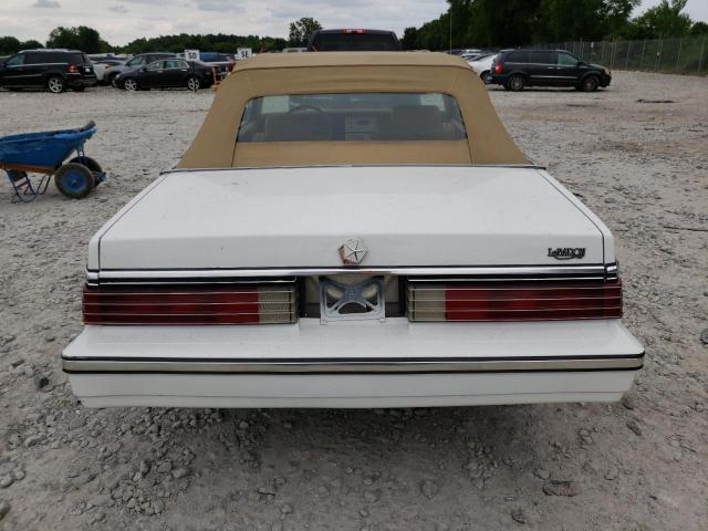 1C3BC55D5FG299983 - 1985 CHRYSLER LEBARON WHITE photo 6