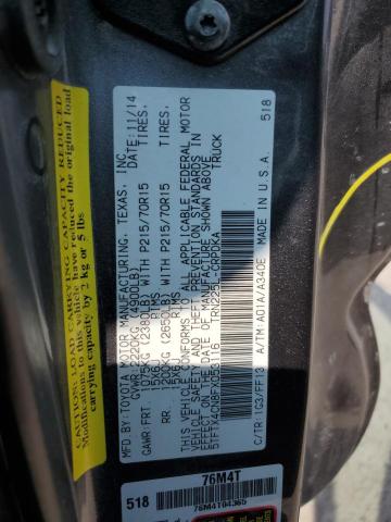 5TFTX4CN8FX053116 - 2015 TOYOTA TACOMA ACCESS CAB ნაცრისფერი ფოტო 13