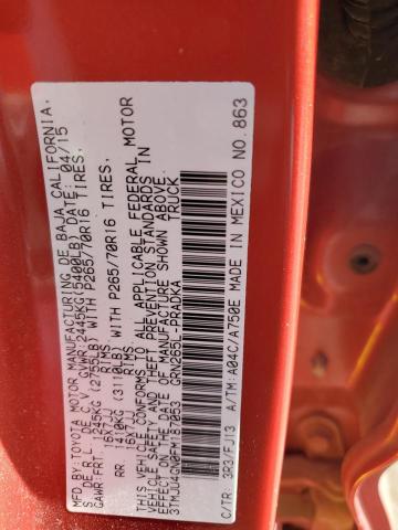 3TMJU4GN0FM187053 - 2015 TOYOTA TACOMA DOUBLE CAB PRERUNNER RED photo 12
