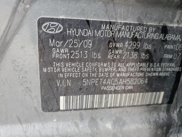 5NPET4AC5AH582064 - 2010 HYUNDAI SONATA GLS CHARCOAL photo 12