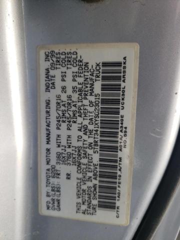 5TBRT341XYS023015 - 2000 TOYOTA TUNDRA ACCESS CAB ვერცხლისფერი ფოტო 13