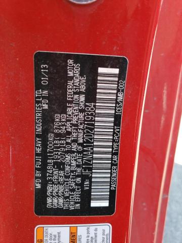 JF1ZNAA12D2719384 - 2013 TOYOTA SCION FR-S 红色 照片 12