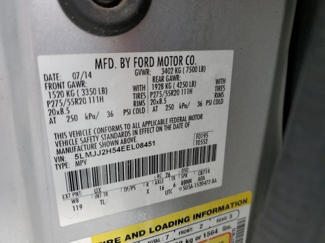 5LMJJ2H54EEL08451 - 2014 LINCOLN NAVIGATOR 银色 照片 13