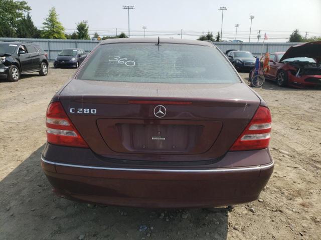 WDBRF54JX6F828230 - 2006 MERCEDES-BENZ C 280 MAROON photo 6