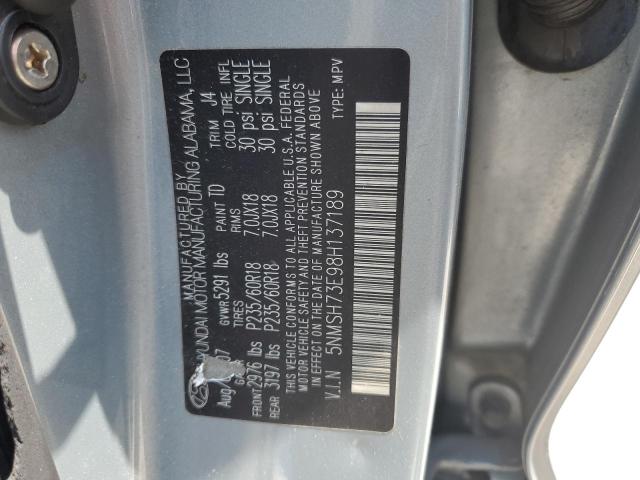 5NMSH73E98H137189 - 2008 HYUNDAI SANTA FE SE GRAY photo 13