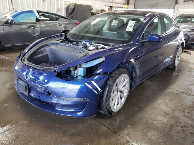 5YJ3E1EA1NF368931 - 2022 TESLA MODEL 3 BLUE photo 1