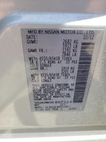 5N1AR2MN5DC607524 - 2013 NISSAN PATHFINDER S SILVER photo 14