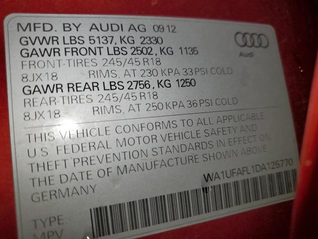 WA1UFAFL1DA125770 - 2013 AUDI A4 ALLROAD PREMIUM PLUS ORANGE photo 13