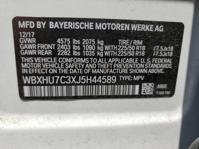 WBXHU7C3XJ5H44589 - 2018 BMW X1 SDRIVE28I WHITE photo 14