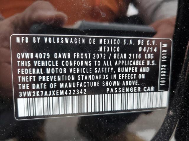 3VW2K7AJXEM432342 - 2014 VOLKSWAGEN JETTA BASE 黑色 照片 12