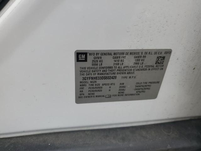 3GYFNHE33DS602428 - 2013 CADILLAC SRX PERFORMANCE COLLECTION WHITE photo 13