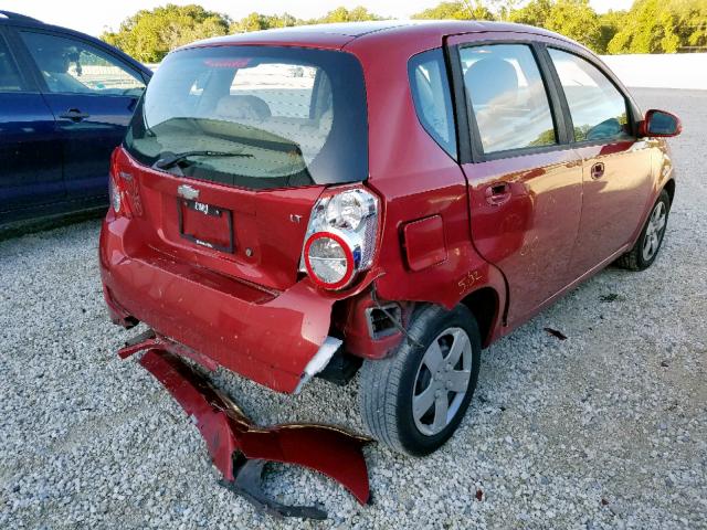 KL1TD6DE5BB157306 - 2011 CHEVROLET AVEO LS 红色 照片 4