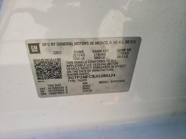 3GTP1NEC9JG284124 - 2018 GMC SIERRA C1500 SLT WHITE photo 12