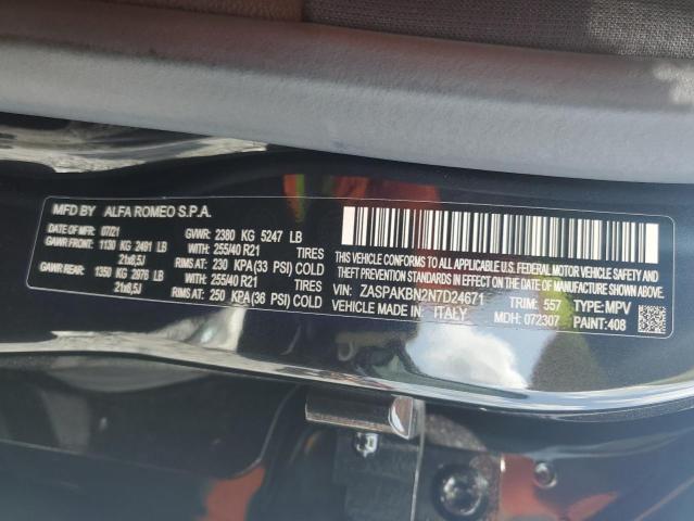 ZASPAKBN2N7D24671 - 2022 ALFA ROMEO STELVIO TI BLACK photo 12