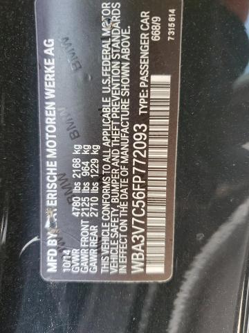 WBA3V7C56FP772093 - 2015 BMW 428 I SULEV BLACK photo 12