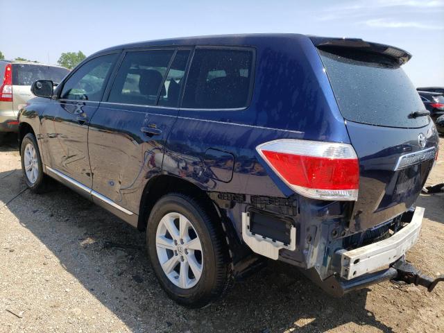 5TDZA3EH7DS041569 - 2013 TOYOTA HIGHLANDER BASE BLUE photo 2