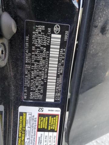 4T1B11HK2KU231779 - 2019 TOYOTA CAMRY L BLACK photo 12
