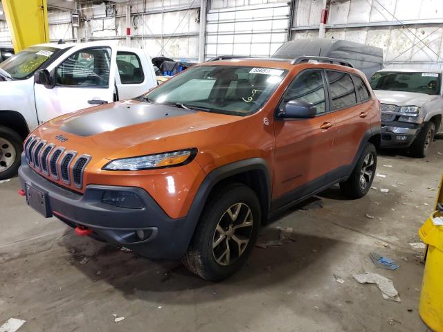1C4PJMBS7GW300742 - 2016 JEEP CHEROKEE TRAILHAWK ORANGE photo 1