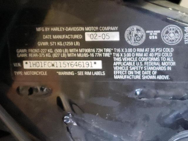 1HD1FCW115Y646191 - 2005 HARLEY-DAVIDSON FLHTCUI ლურჯი ფოტო 10
