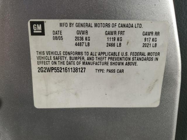 2G2WP552161138127 - 2006 PONTIAC GRAND PRIX 银色 照片 13