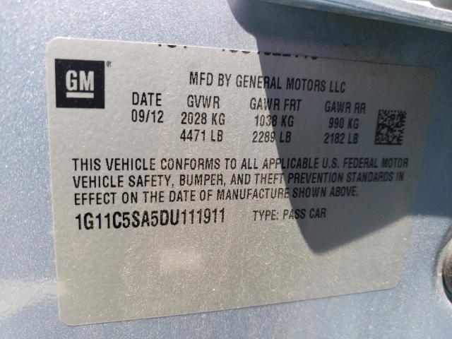 1G11C5SA5DU111911 - 2013 CHEVROLET MALIBU 1LT TURQUOISE photo 13