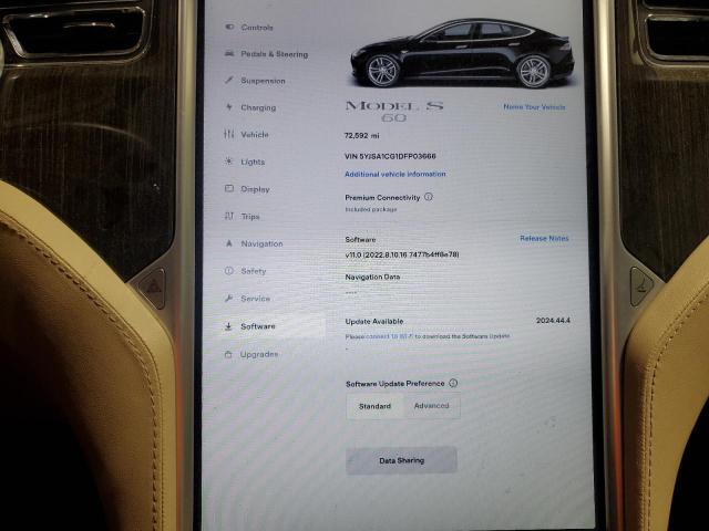 5YJSA1CG1DFP03666 - 2013 TESLA MODEL S BLACK photo 9