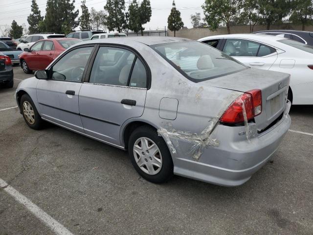 1HGES16375L028893 - 2005 HONDA CIVIC DX VP SILVER photo 2