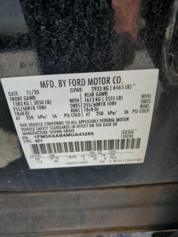 1FM5K8AB4MGA43280 - 2021 FORD EXPLORER POLICE INTERCEPTOR 双色 照片 13